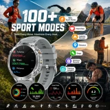 Montre connectée de sport militaire pour hommes AK106 avec batterie 1400mAh, GPS, étanche IP68, appels Bluetooth, écran AMOLED 1,7''